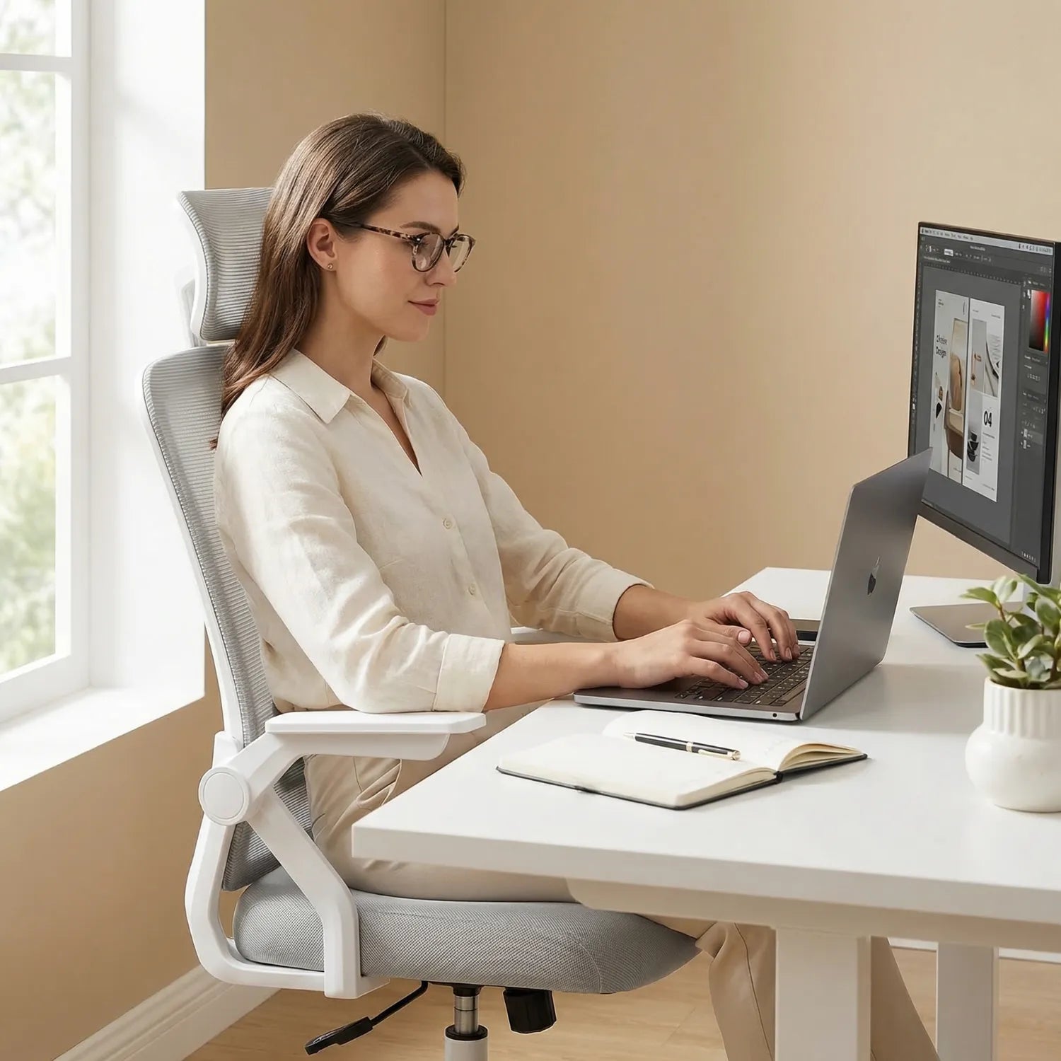 Chaise de bureau District 07 en situation de travail