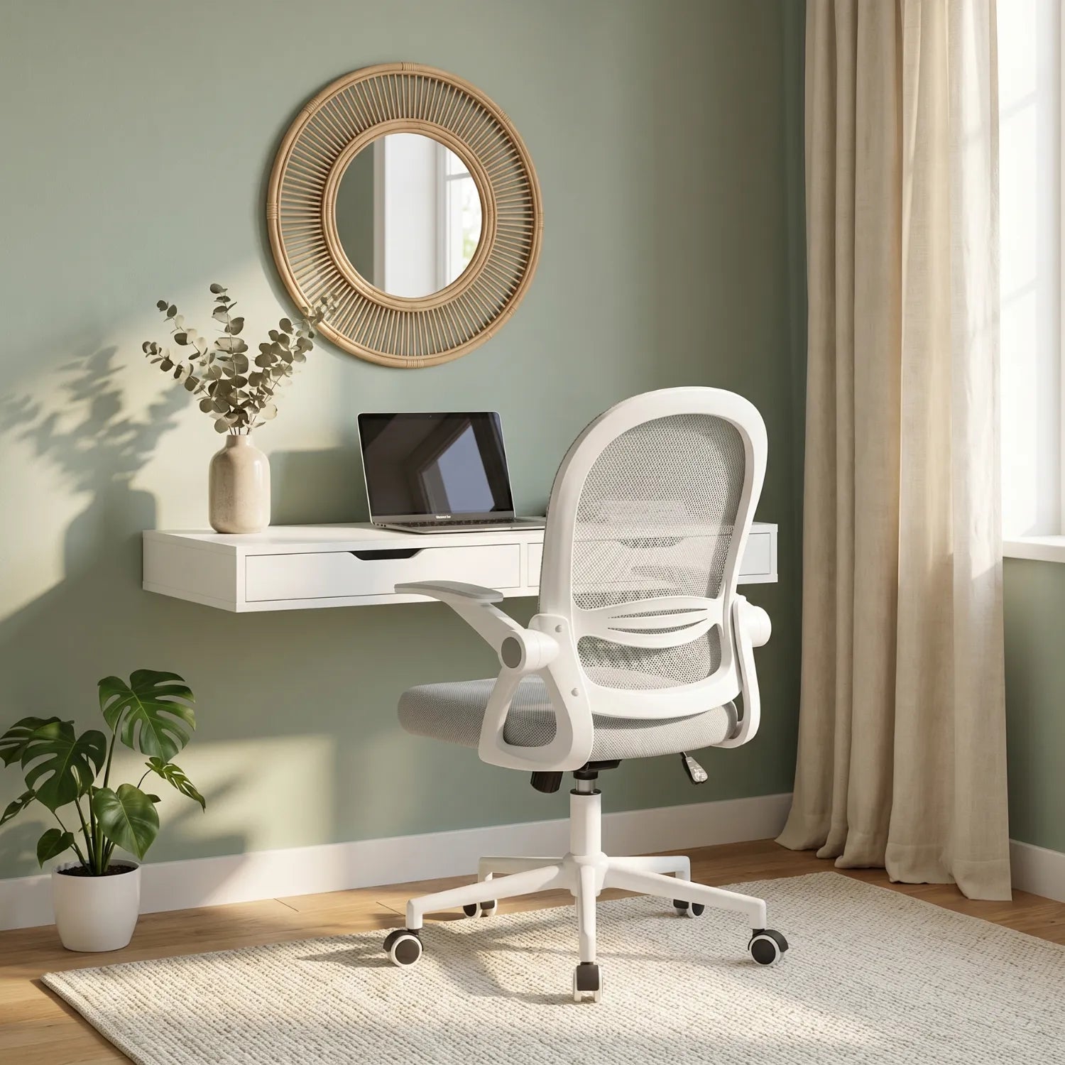 Chaise de bureau District 09 dans un bureau scandinave vert sauge